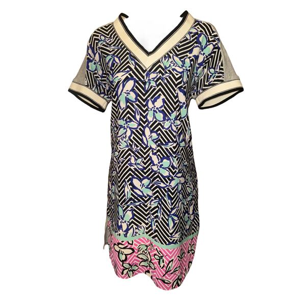 Potters Pot floral and geometric print t-shirt dress size M EUC - Picture 6 of 8